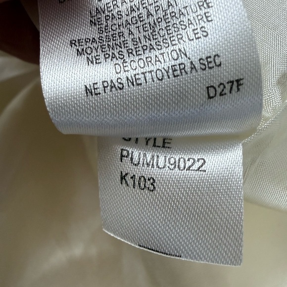 Kensie Dress Size 12 Cream Textured Black Ruffle Bib Collar A-Line Sleeveless - Picture 17 of 17